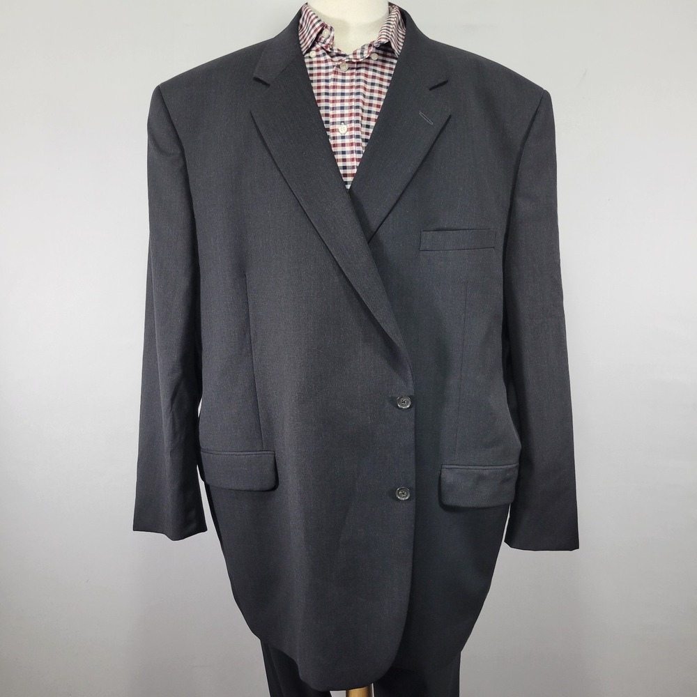 Jack Victor LUXOR CT Men's Sport Coat Blazer Two Button Charcoal Wool‎ Size 58L